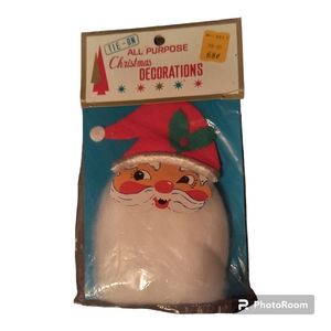 1960s Kmart tie-on Christmas Decoration of Santa